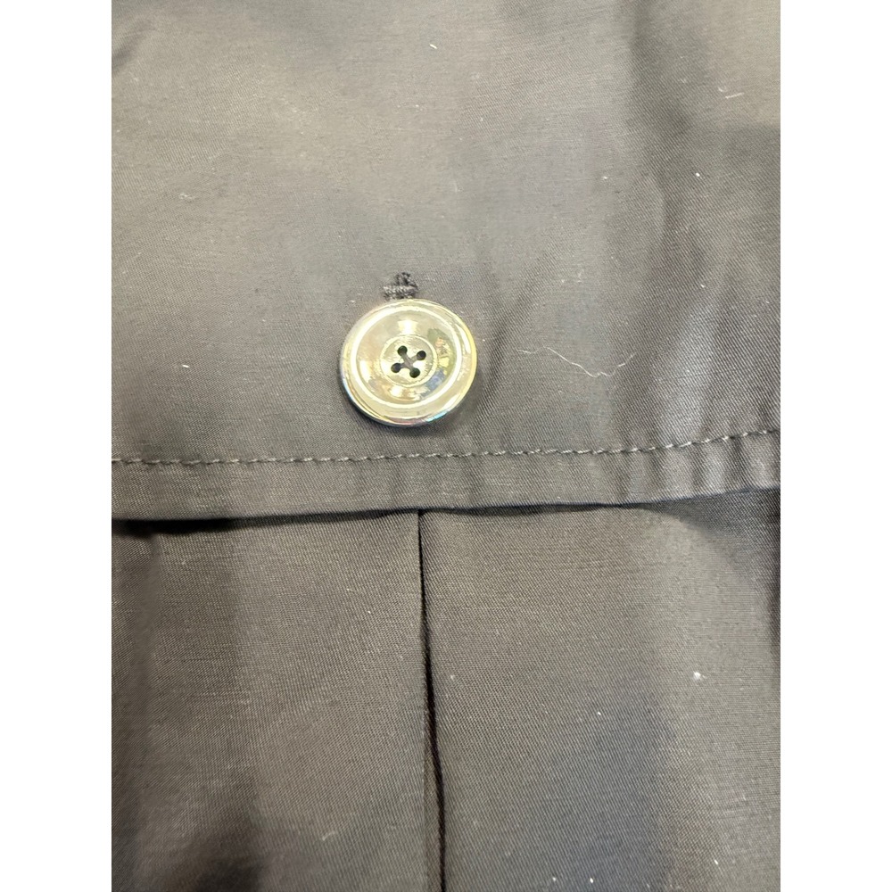 White House Black Market Black Ruffle Collar Belted Trench Jacket Size M - Picture 8 of 14